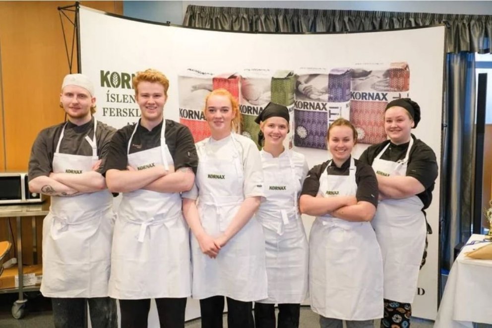 Glaðir bakaranemar að lokinni keppni.