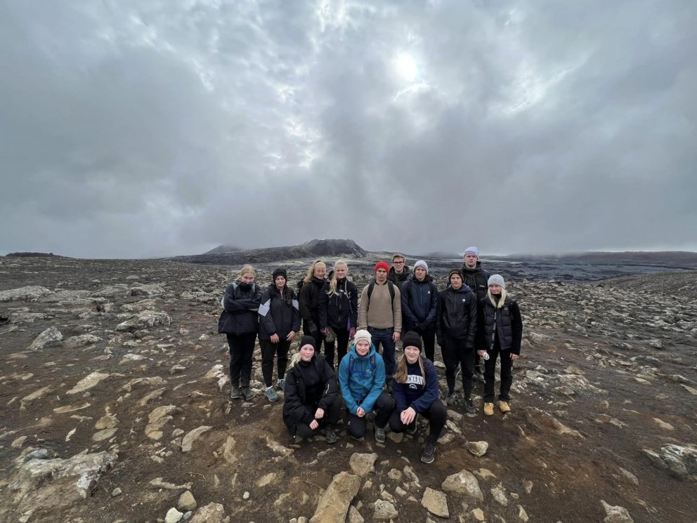 Jarðfræðinemar í vettvangsferð