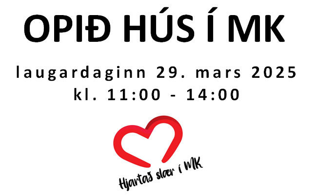 Opið hús í MK laugardaginn 29. mars frá 11:00 – 14.00