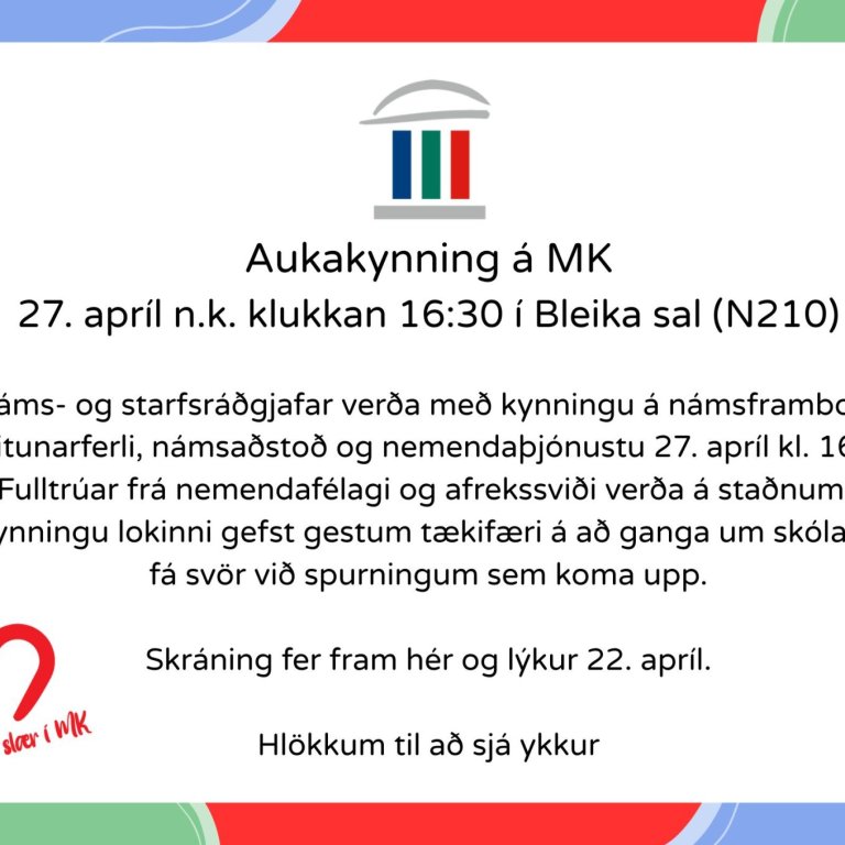 Aukakynning á MK - Skráning