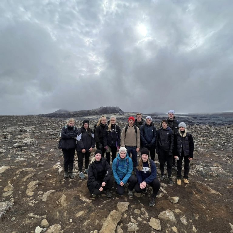 Jarðfræðinemar í vettvangsferð