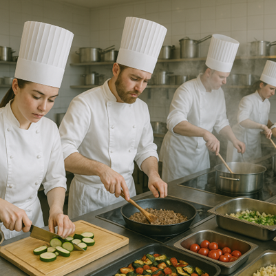 Matreiðslunemar taka yfir mötuneytið